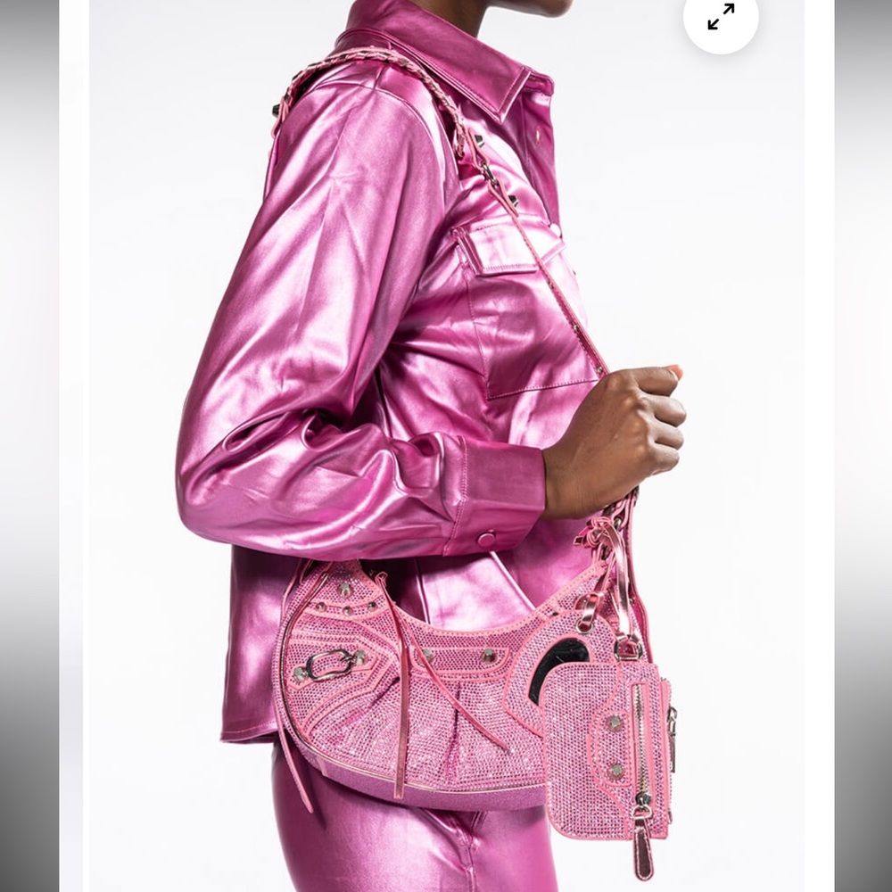 PINK EMBELLISHED BAG - Picture 4 of 8